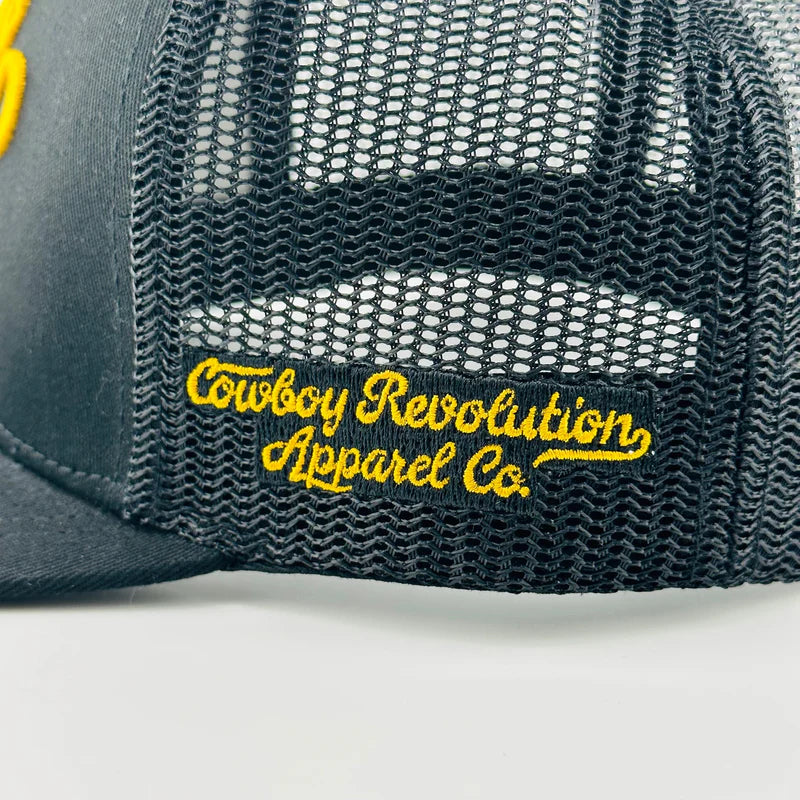 Cowboy Revolution "Cowgirl Hat" Black 5 Panel Trucker Hat