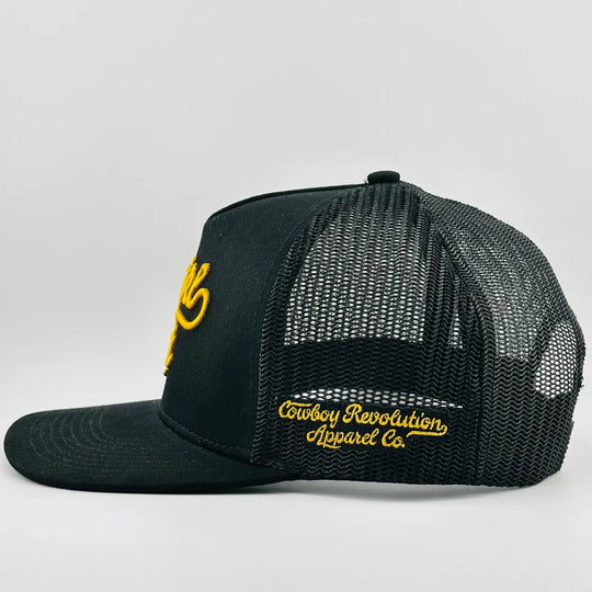 Cowboy Revolution "Cowgirl Hat" Black 5 Panel Trucker Hat
