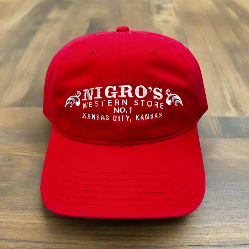 Nigro's Richardson 326 White Scrolls Logo Solid Red Cap - NBC 8