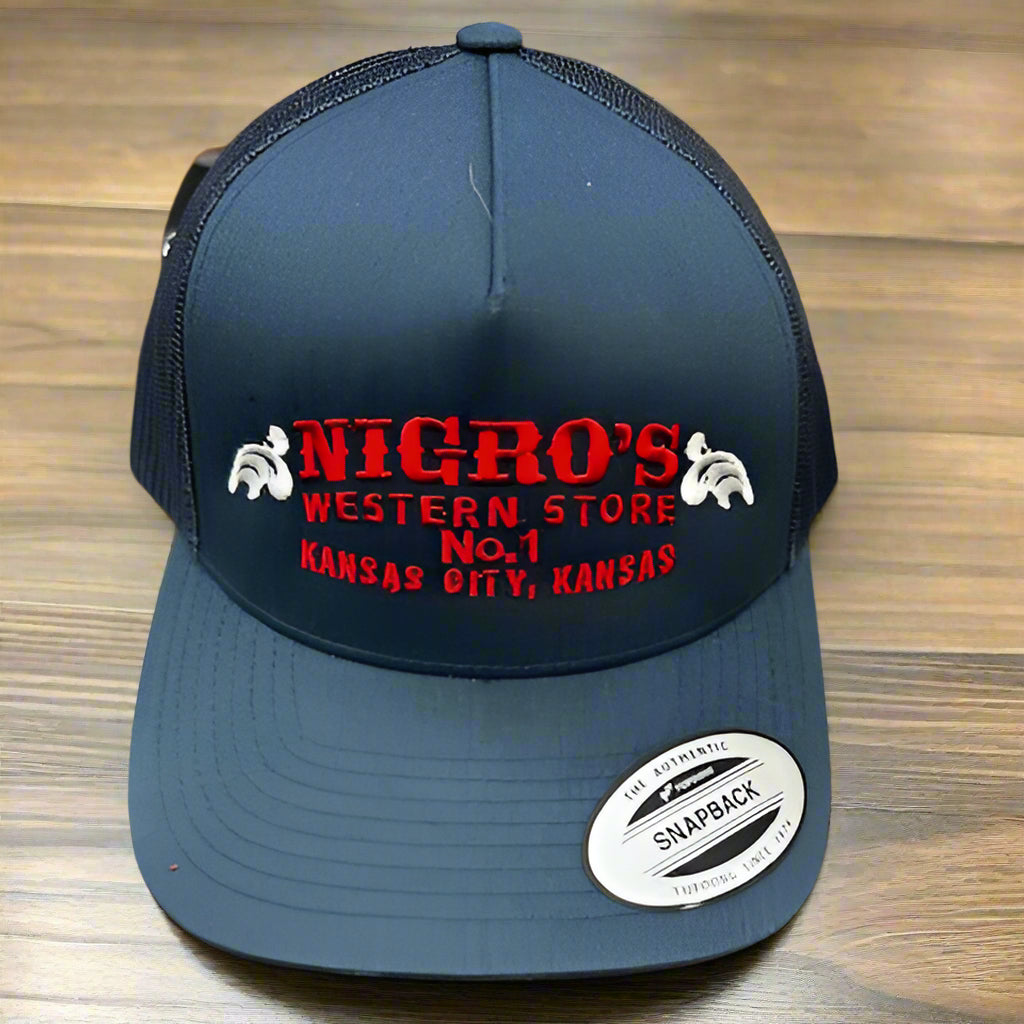 Nigro's Yupoong Classic Solid Navy Red/White Scroll Logo - NBC 29