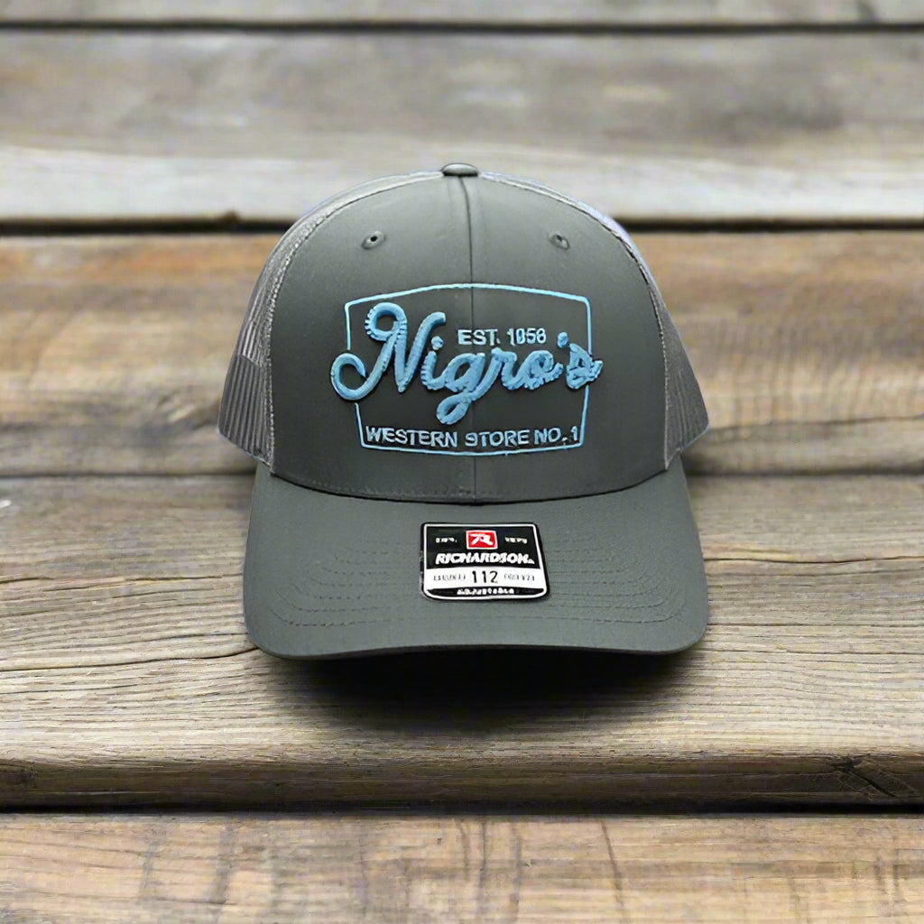 Nigro's Richardson 112 Solid Charoal Light Blue Logo - NBC 36