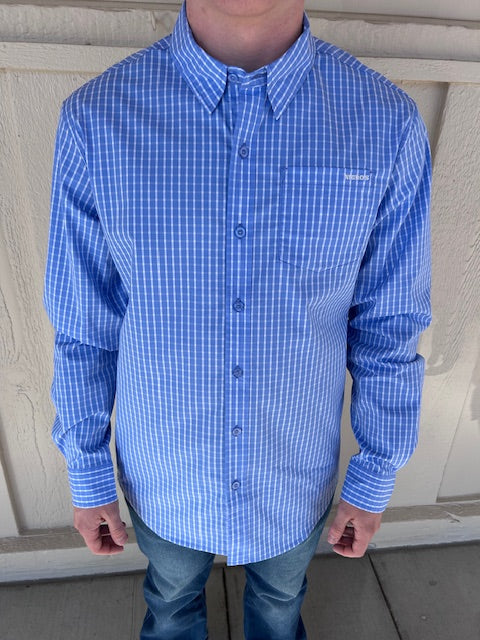 Nigro's Exclusive Light Blue & White Gingham Long Sleeve Shirt
