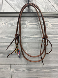 HR Saddles & Tack 8 foot Harness Leather Roping Reins with Single Brass Snap