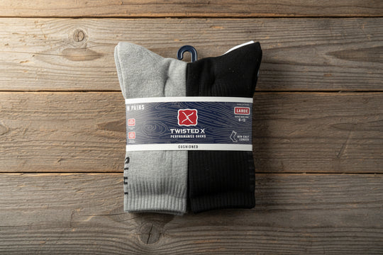 Twisted X Cushioned Mid Calf Performance Socks 6 Pack