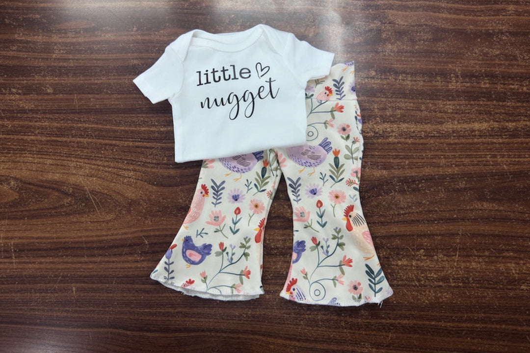 Chicken Baby Bell Bottom Outfit