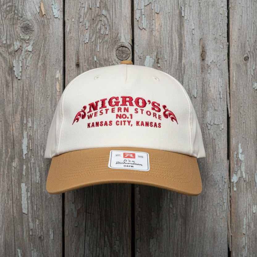 Nigro's Richardson 5 Panel 356 Cream/Wheat Ball Cap - NBC 45
