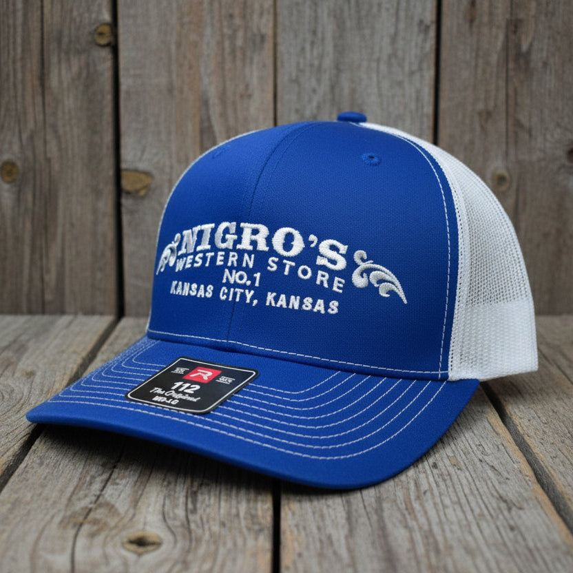 Nigro's Richardson 112 Split Royal/White Scroll Logo - NBC 48