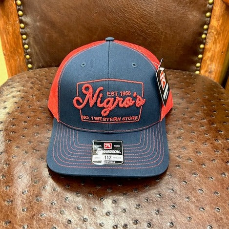 Nigro's Richardson 112 Navy Front & Red Back 3D Embroidery - NBC 37