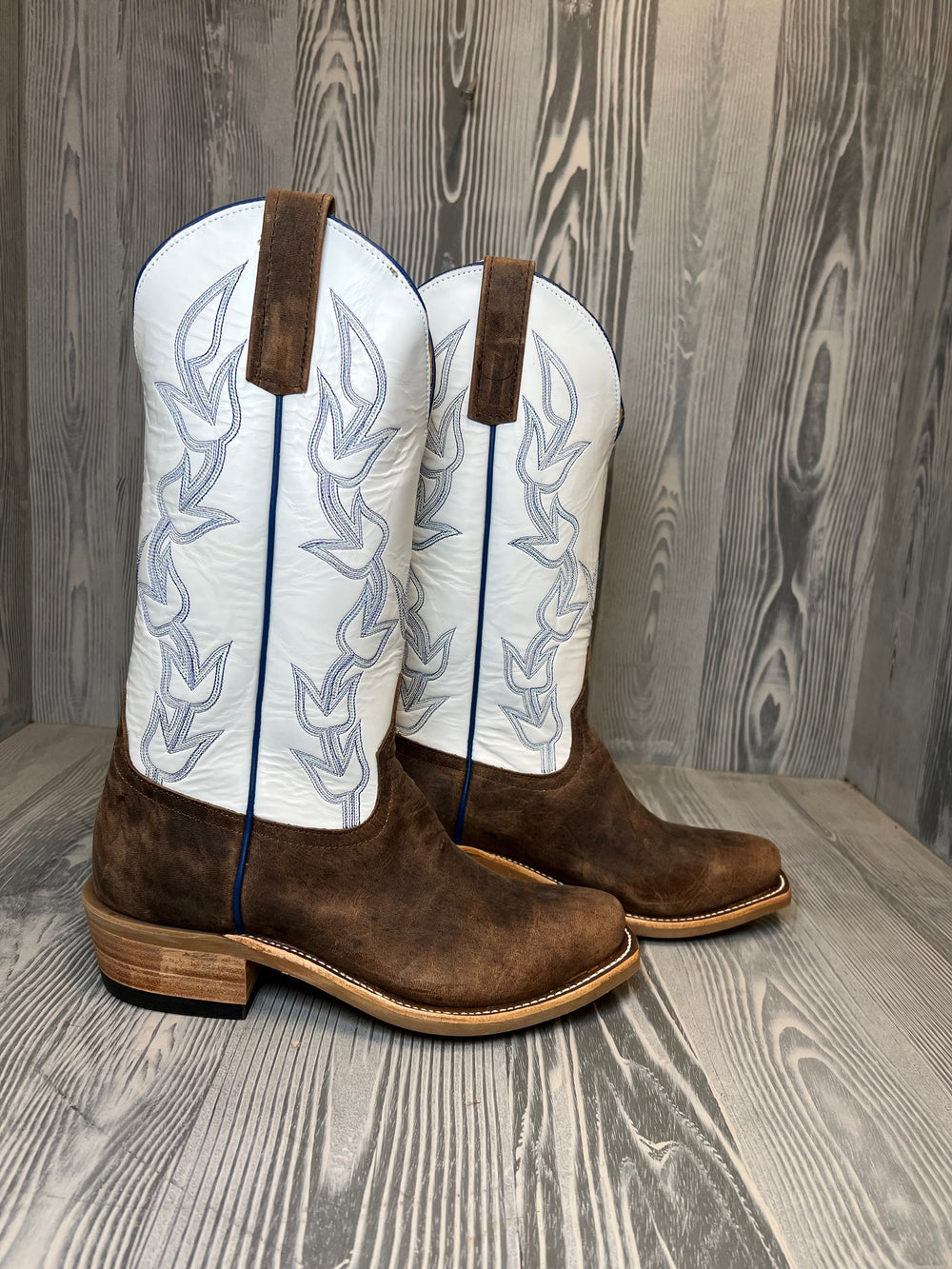 Men's Anderson Bean Tan Vintage Bison with 13" White Glove Tops - Style 198