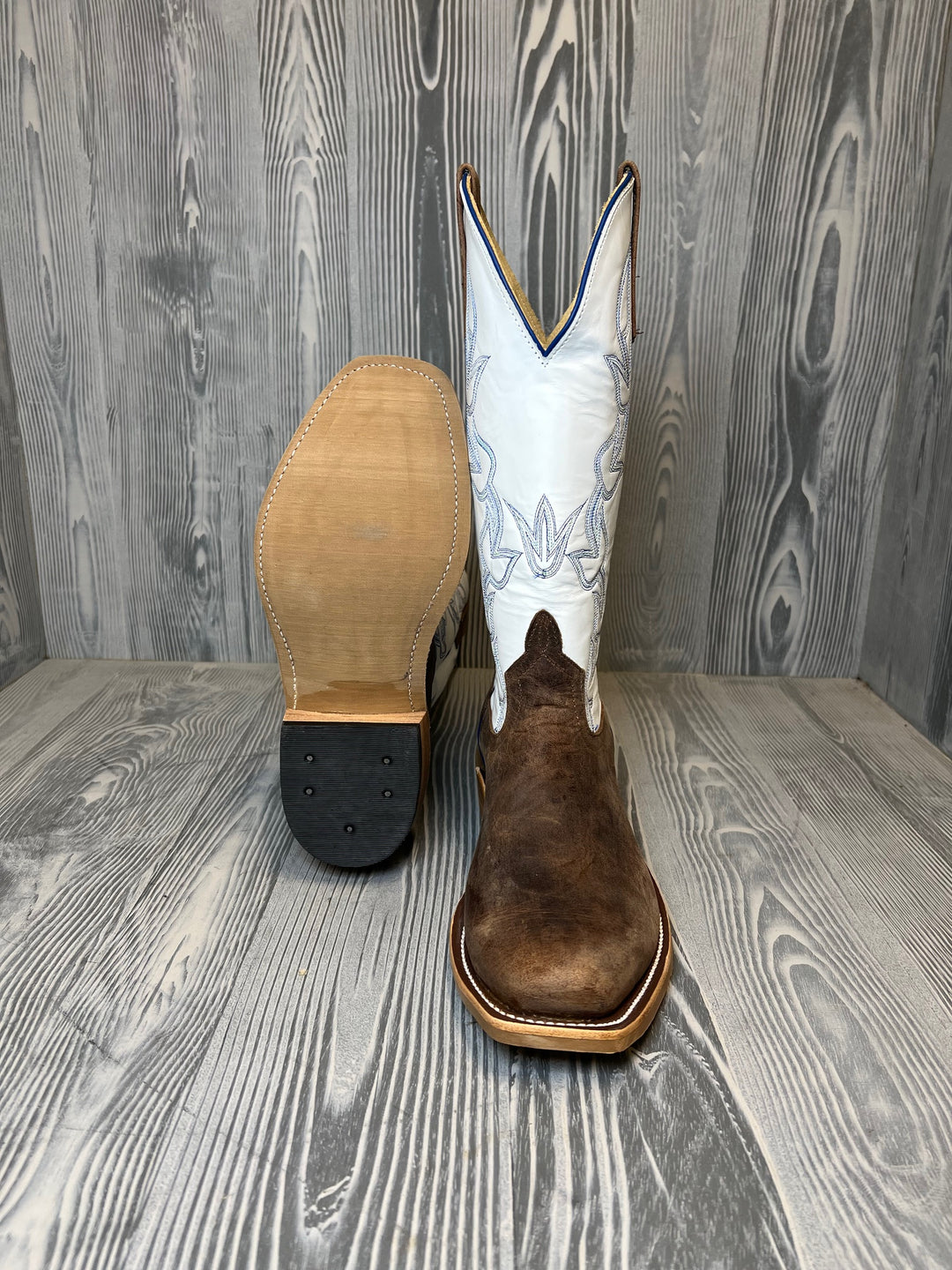Men's Anderson Bean Tan Vintage Bison with 13" White Glove Tops - Style 198
