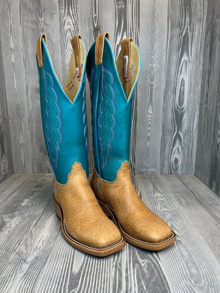 Men's Olathe Bull Tan Shrunken Shoulder with 16" Ocean Blue Absolute Tops - Style 33