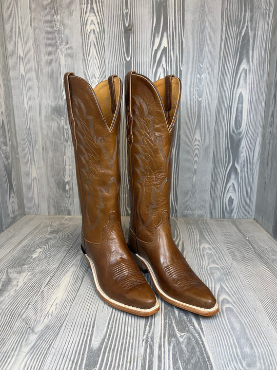 Women's Old West Snip Toe Vintage Brown with 14" Vintage Brown Tops - TS1555