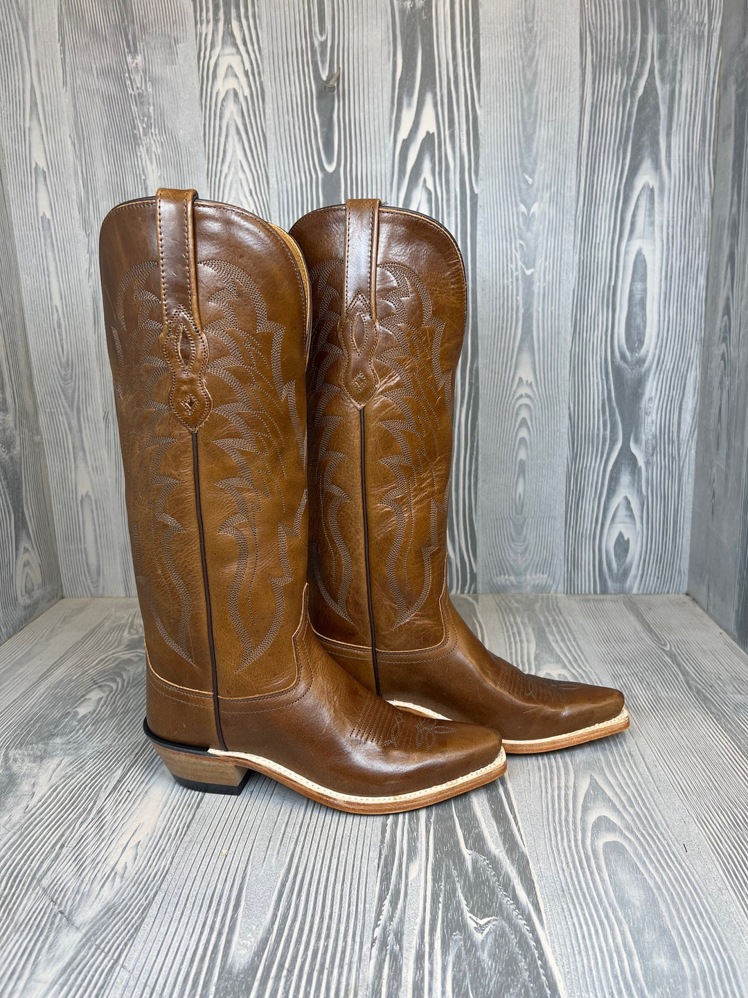 Women's Old West Snip Toe Vintage Brown with 14" Vintage Brown Tops - TS1555