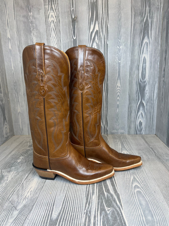 Women's Old West Snip Toe Vintage Brown with 14" Vintage Brown Tops - TS1555