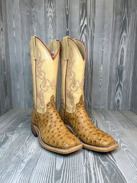 Men's Anderson Bean Umber Brucaito Full Quill Ostrich with 13" Dromedary Kidskin Tops - Style # 209