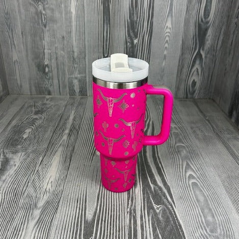 Laser Engraved Western Tumbler - Assorted Colors