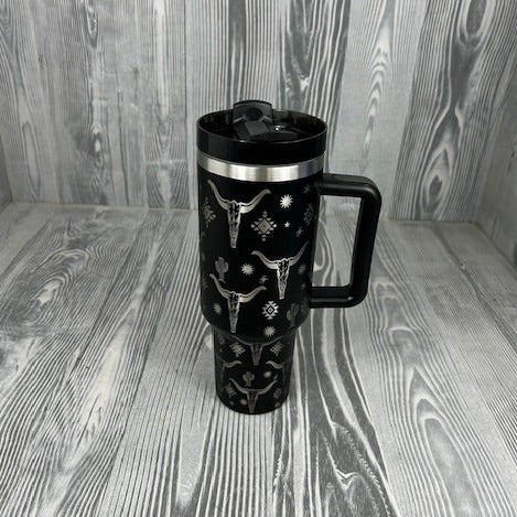 Laser Engraved Western Tumbler - Assorted Colors