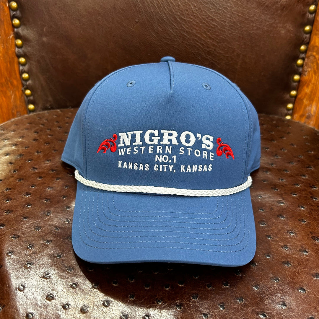 Nigro's Navy Richardson 258 Five Panel Classic Rope Hat - NBC # 14