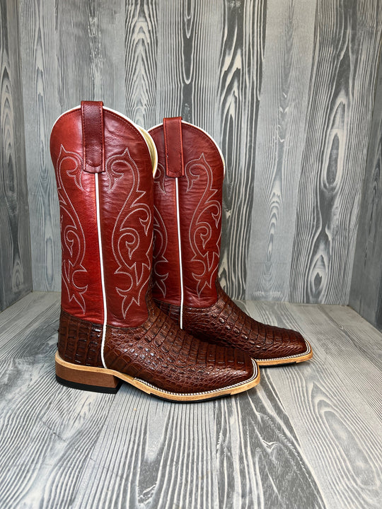 Men's Anderson Bean Rust Lux Caiman Hornback with 13" Red Fools Goat Tops - Style # 213