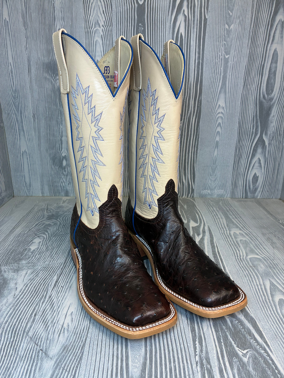 Men's Anderson Bean Nicotine Soft OPU Ostrich with 13" Channel Kidskin Tops - Style 224