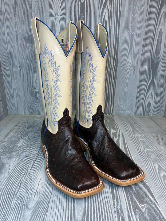Men's Anderson Bean Nicotine Soft OPU Ostrich with 13" Channel Kidskin Tops - Style 224