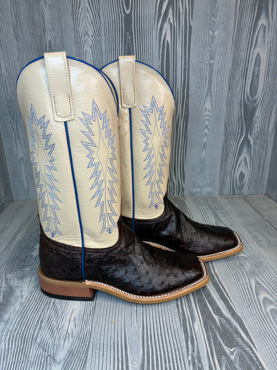 Men's Anderson Bean Nicotine Soft OPU Ostrich with 13" Channel Kidskin Tops - Style 224