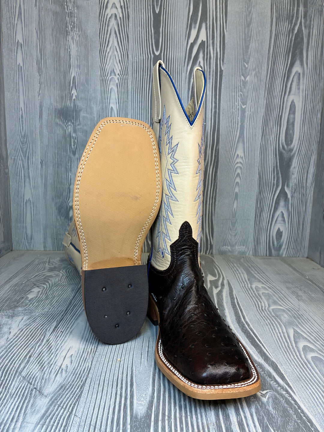 Men's Anderson Bean Nicotine Soft OPU Ostrich with 13" Channel Kidskin Tops - Style 224