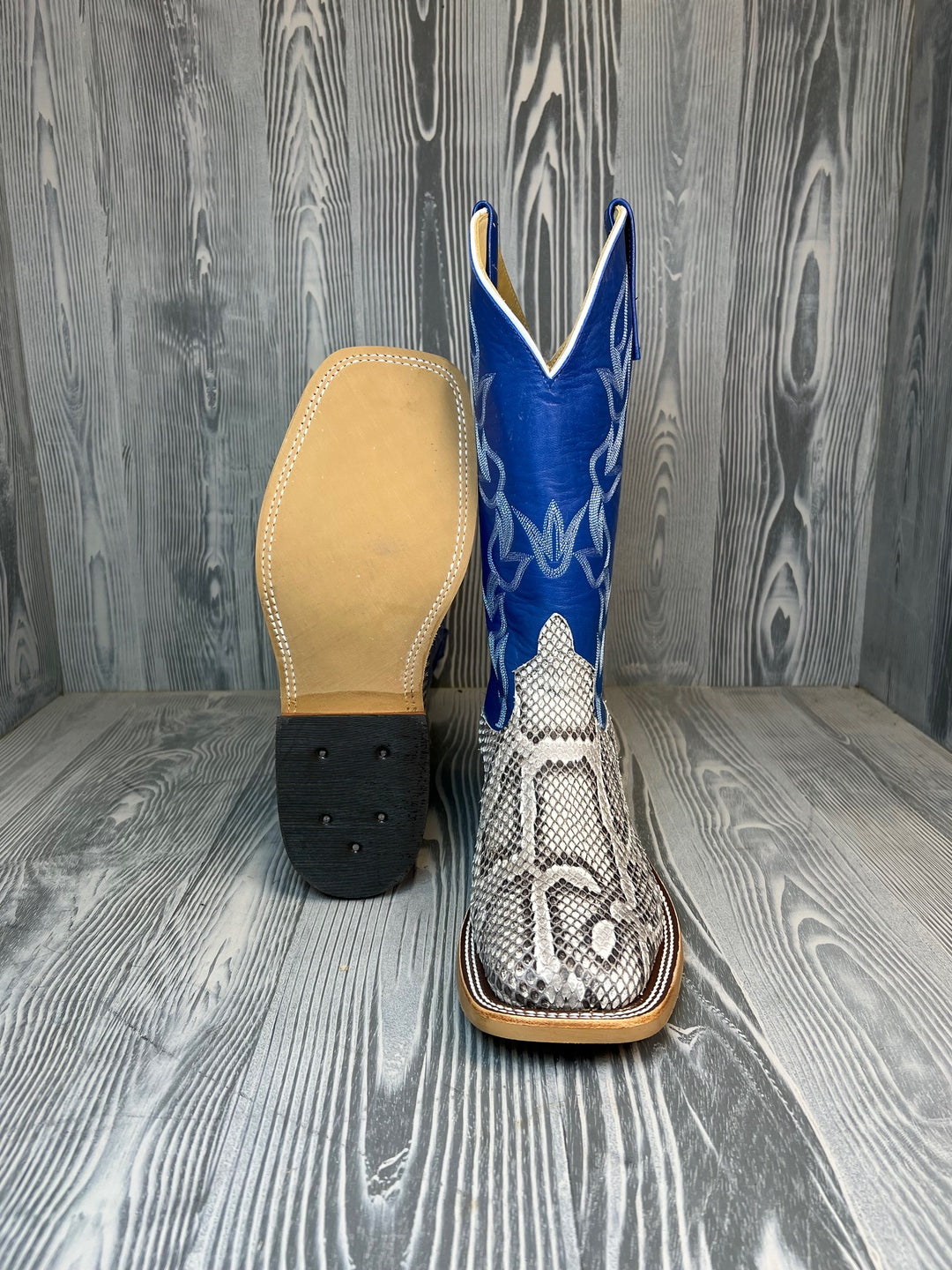 Men's Anderson Bean Burmese Natural Python with 13" Nova Kidskin Tops - 190