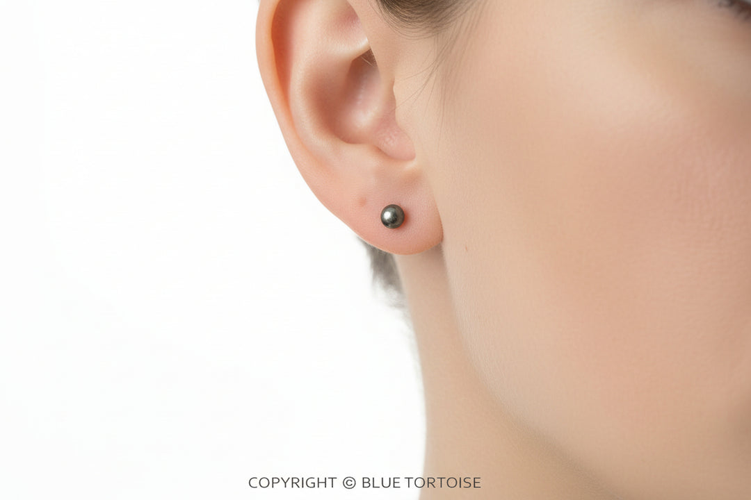 Blue Tortoise Navajo Style Pearl Stud Earring Set - JE1038