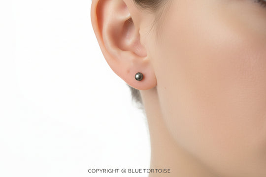 Blue Tortoise Navajo Style Pearl Stud Earring Set - JE1038