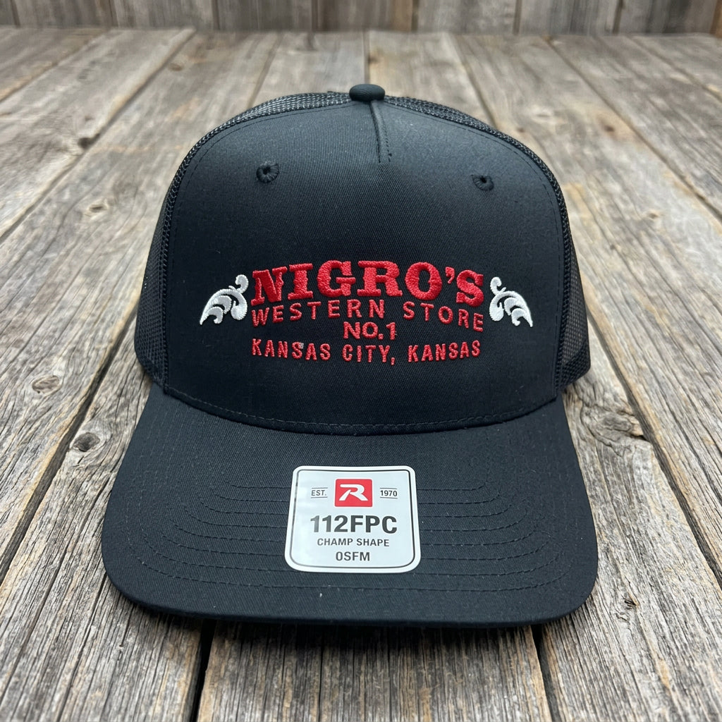 Nigro's Richardson 112 Five Panel Black Ball Cap - NBC 15
