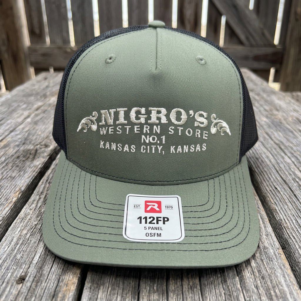 Nigro's Richardson 112 Five Panel Loden/Black Ball Cap - NBC 11
