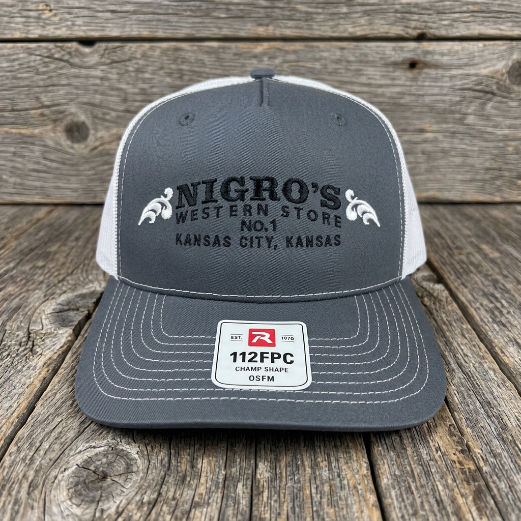 Nigro's Richardson 112 Five Panel Charcoal/Ice Grey Ball Cap - NBC 16
