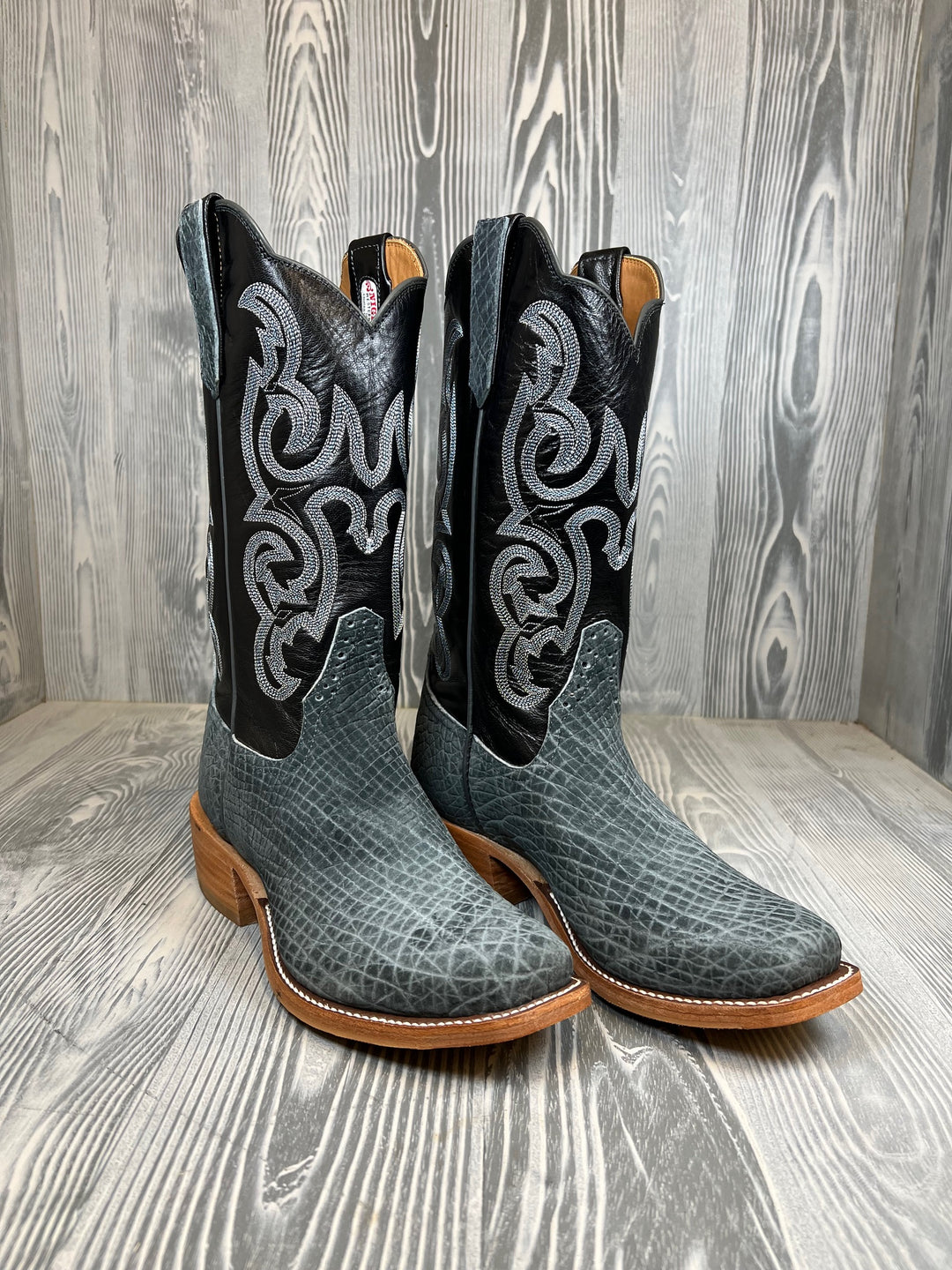 Men's Rios of Mercedes Grey Hippo with 13" Black Kidskin Tops - Style 122