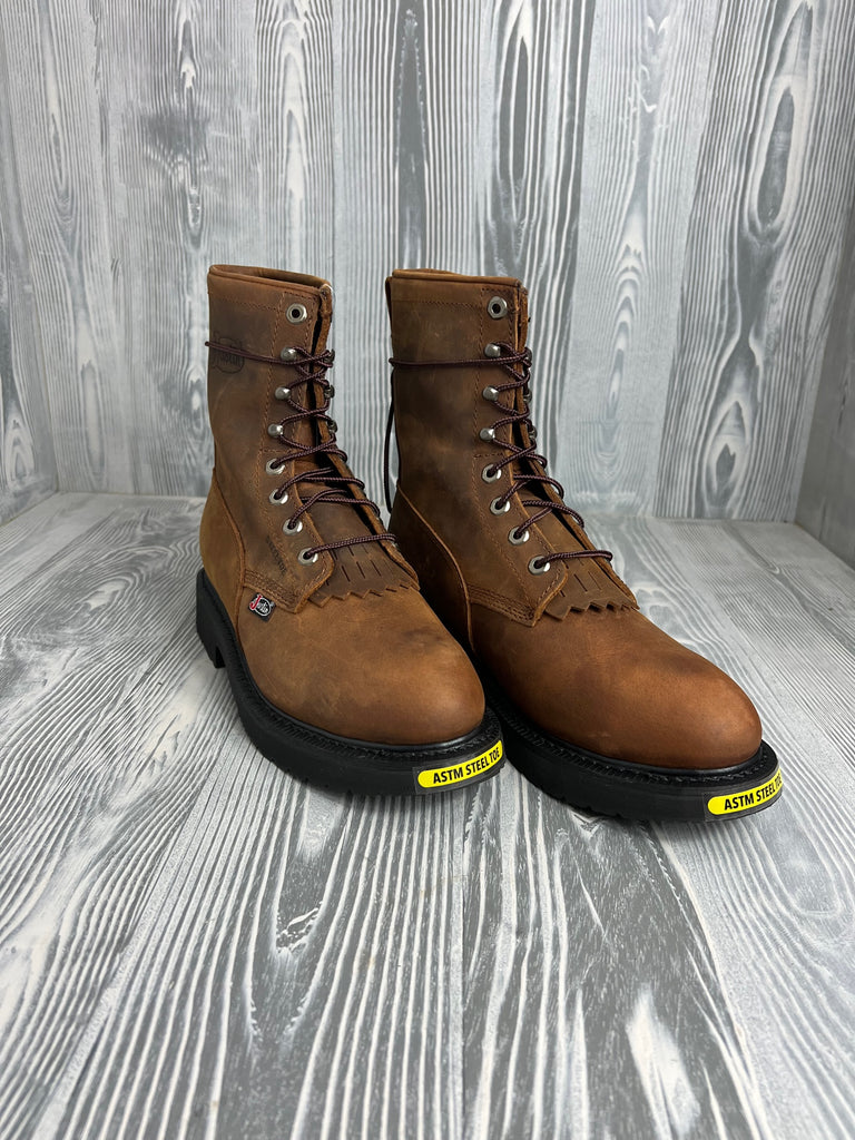 Justin square toe lace up work boots deals