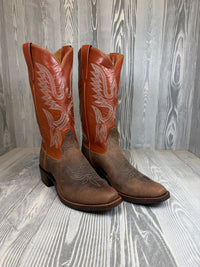 Men's Rios of Mercedes Tan Pent Vintage Bison with 13"Mahogany Calf Tops - Style 126