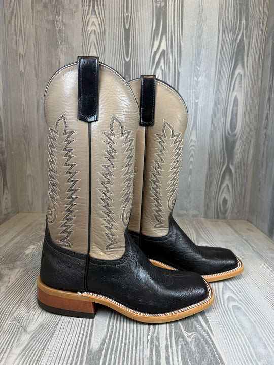 Men's Anderson Bean Black Smooth Ostrich with 13" Winter Taupe Kidskin Tops - Style 216