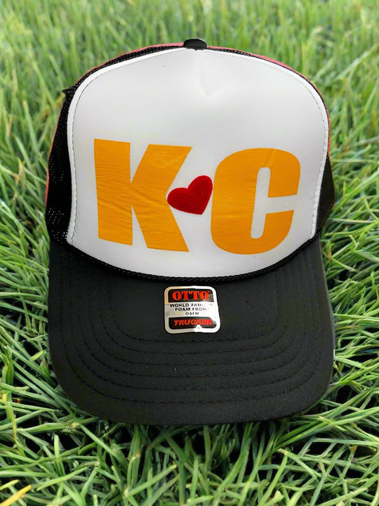 Texas True Threads KC Heart on Black Trucker Cap by Randi Mahomes - FINAL SALE