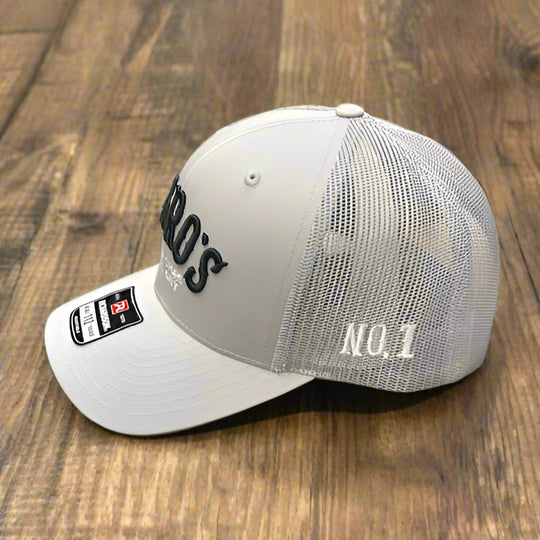 Nigro's Richardson 112 6 Panel "Nigro's" Black Arch Light Grey Cap - NBC #31