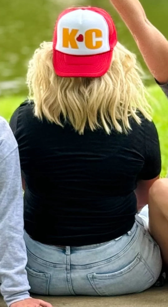 Texas True Threads KC Heart on Red Trucker Cap by Randi Mahomes - FINAL SALE