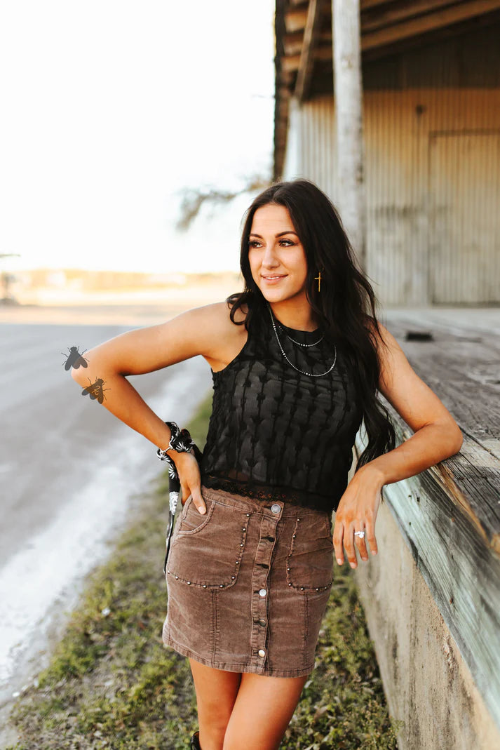 Ladies Two 2 Fly Sweet Stocktank Black Tank