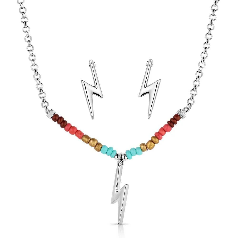Montana Silversmiths Colorstruck Lightning Bolt Beaded Jewelry Set - JS5884