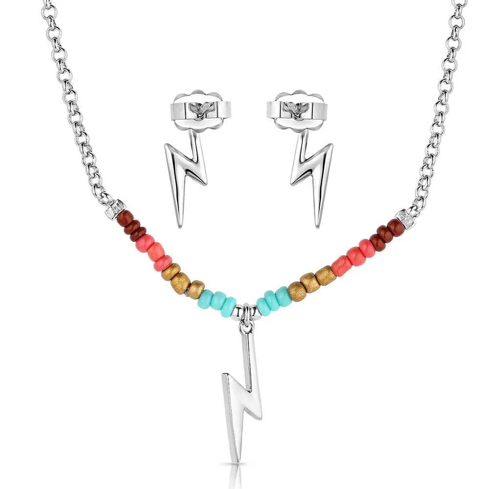 Montana Silversmiths Colorstruck Lightning Bolt Beaded Jewelry Set - JS5884