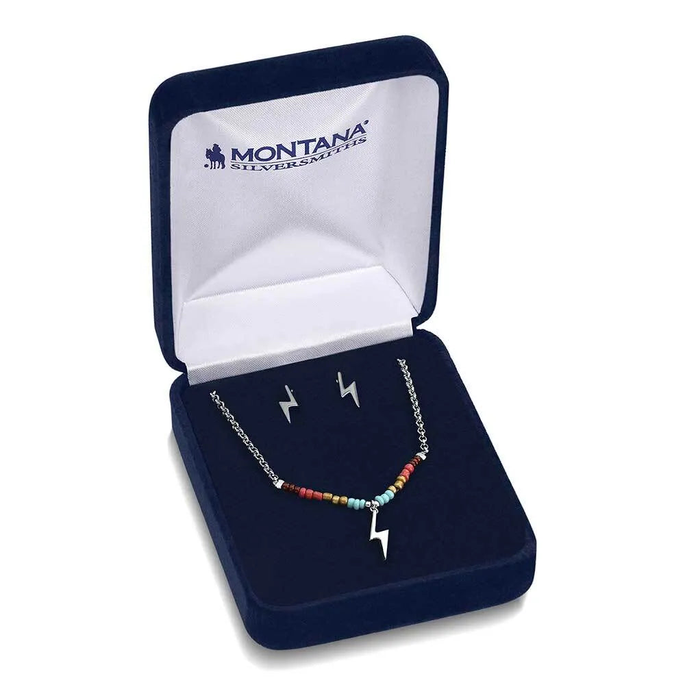 Montana Silversmiths Colorstruck Lightning Bolt Beaded Jewelry Set - JS5884
