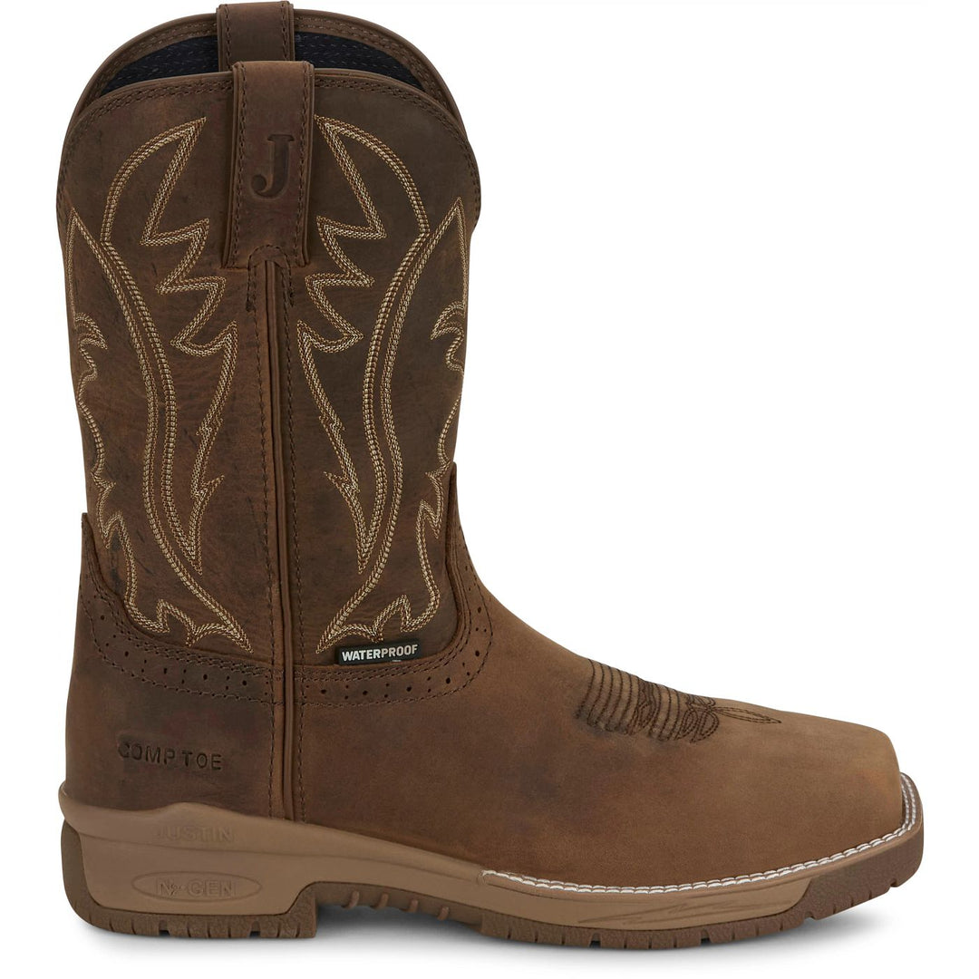 Men's Justin Nitread 11" Waterproof Nano Composite Toe Work Boot - CR3207