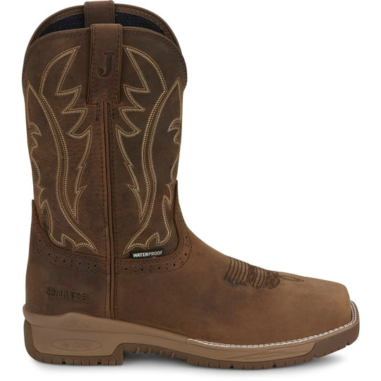 Men's Justin Nitread 11" Waterproof Nano Composite Toe Work Boot - CR3207