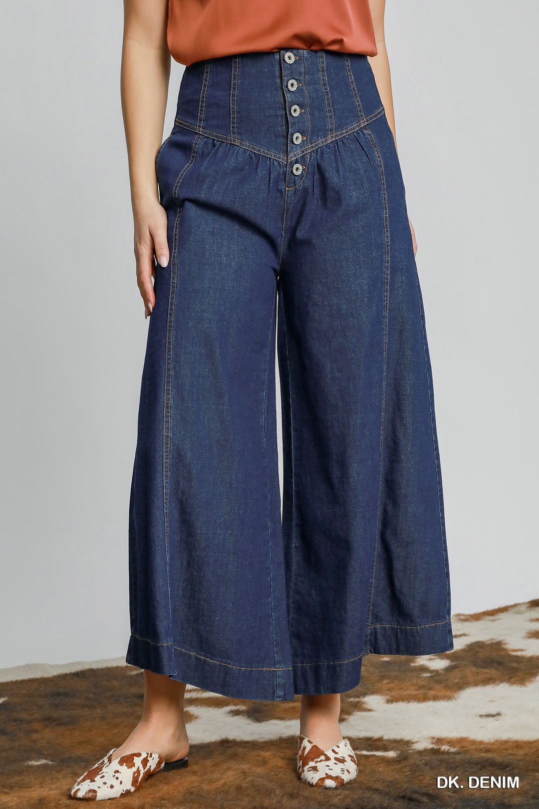 Ladies Umgee Western Style High Waist Pants - K9662