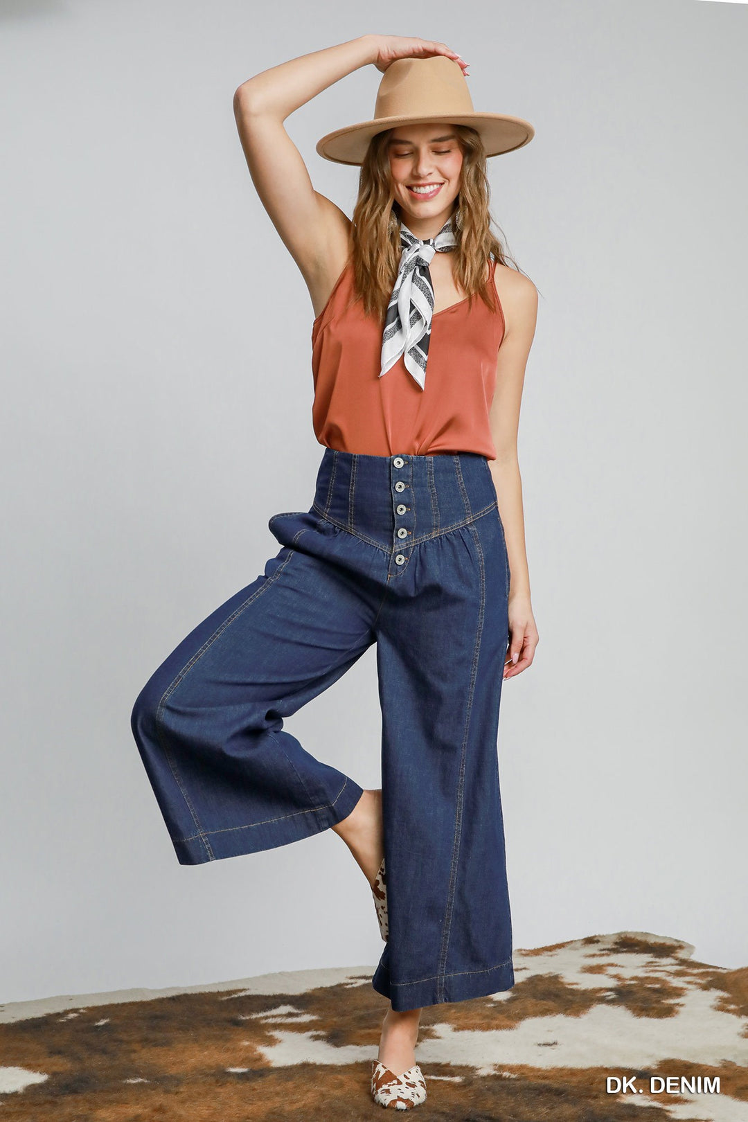 Ladies Umgee Western Style High Waist Pants - K9662