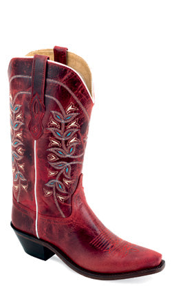 Women's Oldwest All Red Snip Toe Western Boot - LF1671