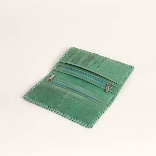 Loyal West Desert Lotus Wallet - Turquoise Handtooled Leather & Calfskin - LW-SS25-168-LW